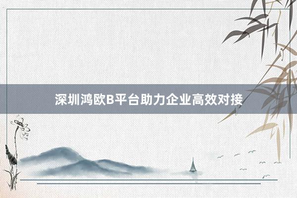 深圳鸿欧B平台助力企业高效对接
